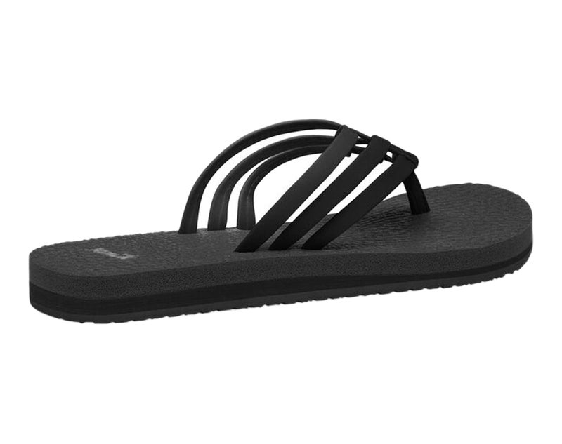 Sanuk Women's Yoga Sandy | Yoga Mat Footbed | Flip Flops for Women | Yoga Sandals For Women, Black, 6 - Image 4